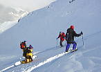 ２００２白馬山スキー初滑り　八方ガラガラ沢を滑る